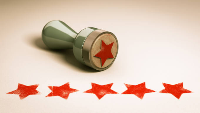 Excellent Customer Service Stamp and Stars Concept Image